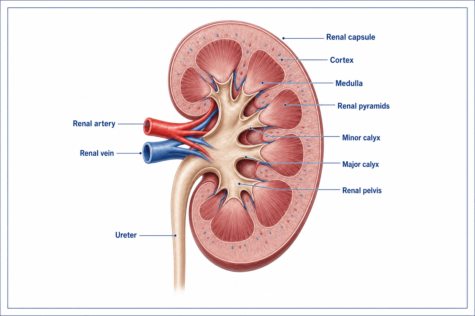 Labeled Kidney Section